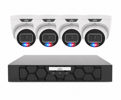 Uniview UNV Acutrack Triguard 4 x 6MP Active Deterrence CCTV Kit with 8CH NVR - NO HDD included