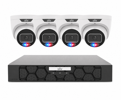 Uniview UNV Acutrack Triguard 4 x 6MP Active Deterrence CCTV Kit with 8CH NVR - NO HDD included
