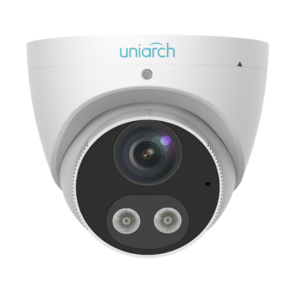 Uniarch powered by Uniview Tri-guard IPC-T1P8-AF28KC 8MP 4K Turret Network Camera w/ AI Filtering & LIGHT & SPEAKER