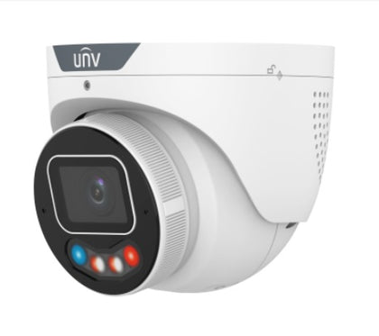 Uniview IPC3638SE-ADF28KMC-WP-I1 8MP OwlView Plus Tri-Guard Fixed Dual-Light Turret Camera with 2.8mm F1.0 Lens, 30m IR, 30m Warm Light, Built-In Dual Mic & Speaker, IK10 & IP67