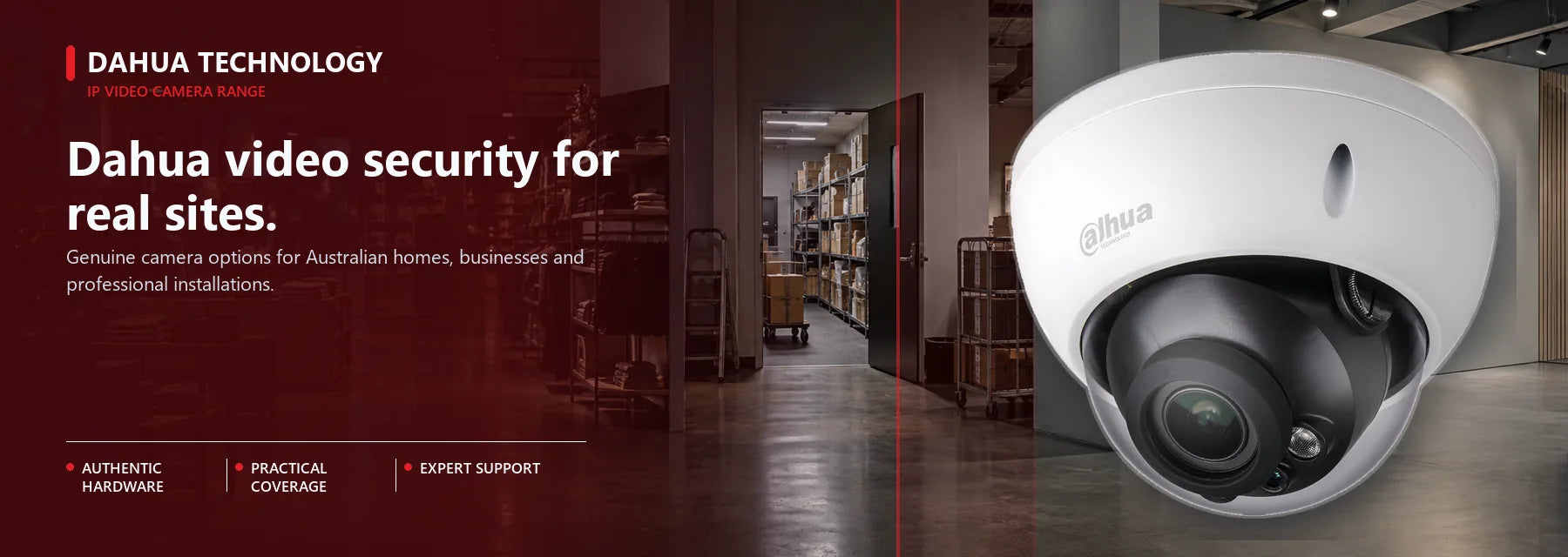 Dahua ip video camera range shown in a relevant Australian property setting.