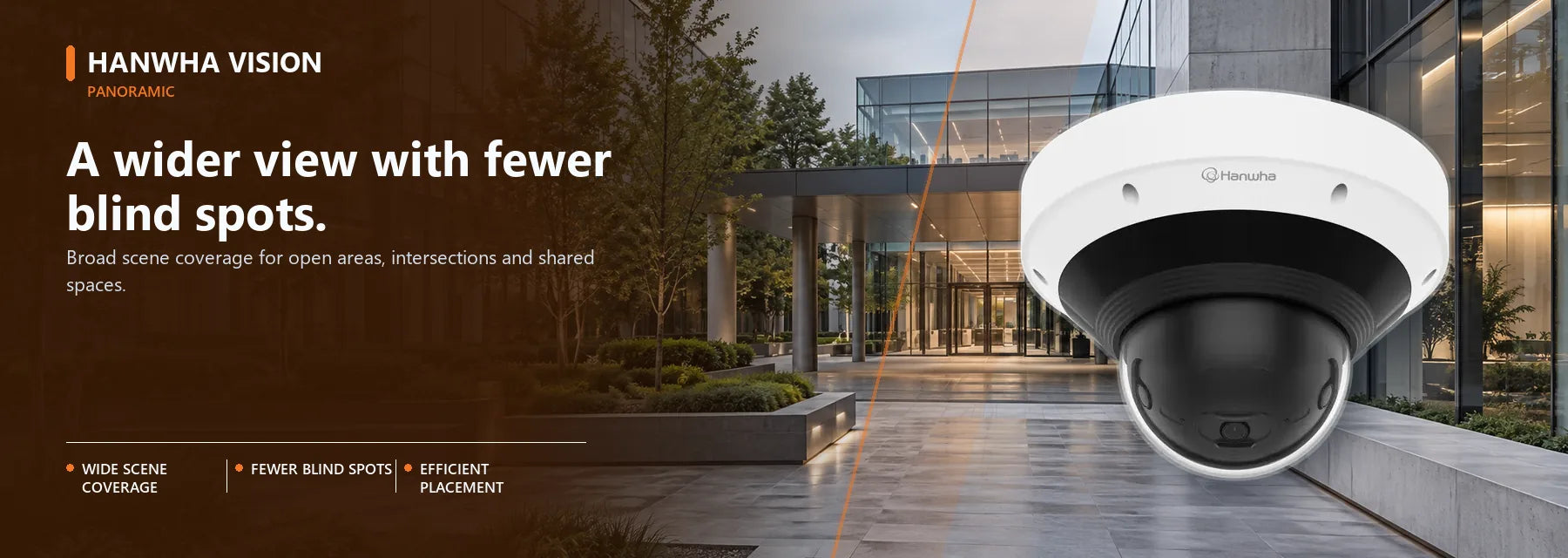 Hanwha Panoramic product shown in a Security Australia surveillance setting.