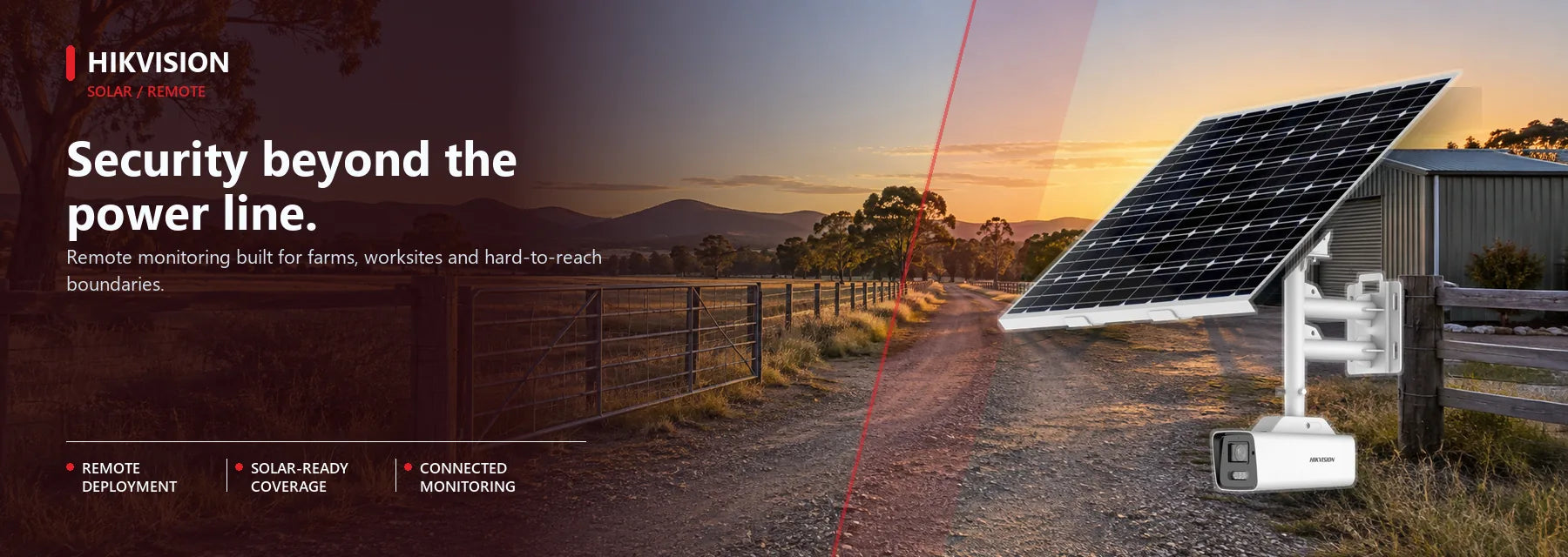 Hikvision solar / remote shown in a relevant Australian property setting.
