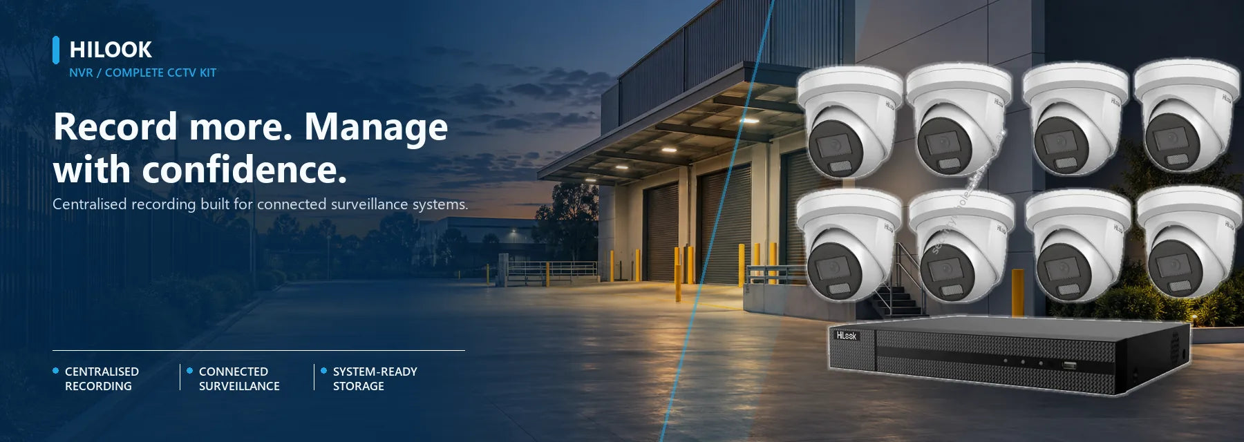 HiLook 8MP Camera + NVR CCTV Kits product shown in a Security Australia surveillance setting.
