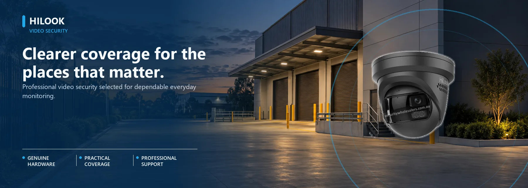 HiLook Pro Series product shown in a Security Australia surveillance setting.