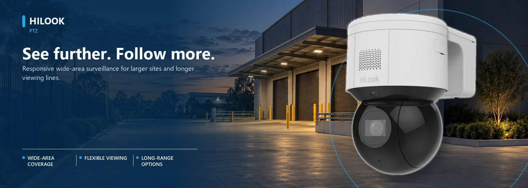 Hilook PTZ cameras product shown in a Security Australia surveillance setting.