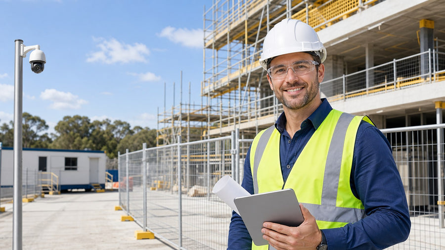 Temporary construction and works environment suited to mobile site monitoring